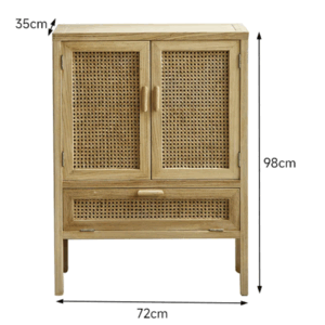 ラタン編みキャビネット