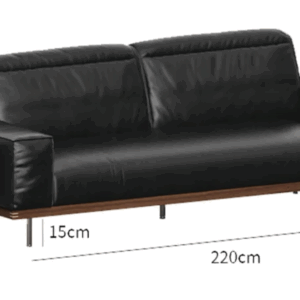 Woody Prime Walnut ウォールナット材 レザー調高級ダウンソファ【カスタマイズ可】