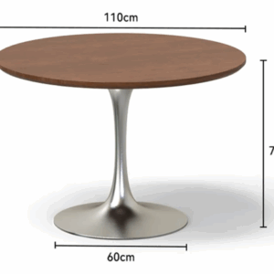 Woody Prime Boxツゲ材 天然木ステンレス脚ラウンドテーブル